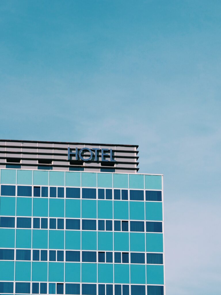 hotel top sign building