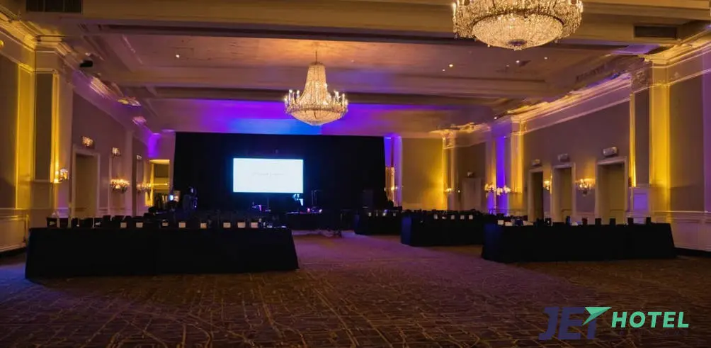 Event cabling between hotel ballroom sections